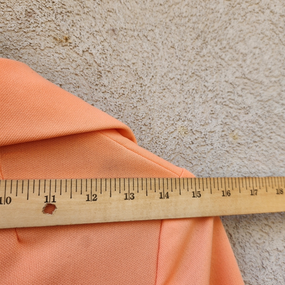 Vintage JC PENNEY Women's Dress US Size Orange Pleated Embroidered Wedding Event - Picture 8 of 11